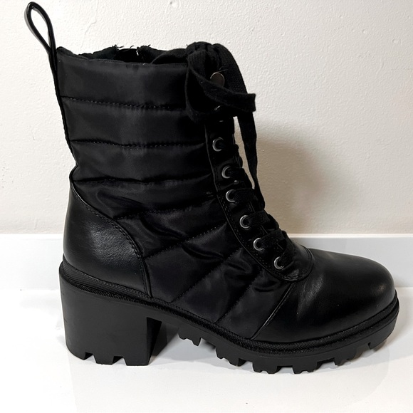 DV Black Lace-up Boots (with side zipper) - Picture 1 of 6